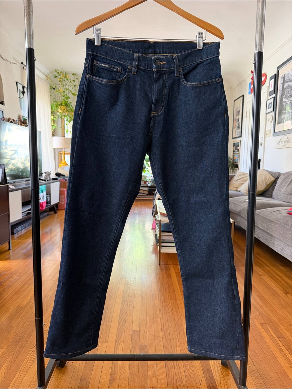 Brooks Brothers Dark Blue Straight-Leg Jeans 31x34
